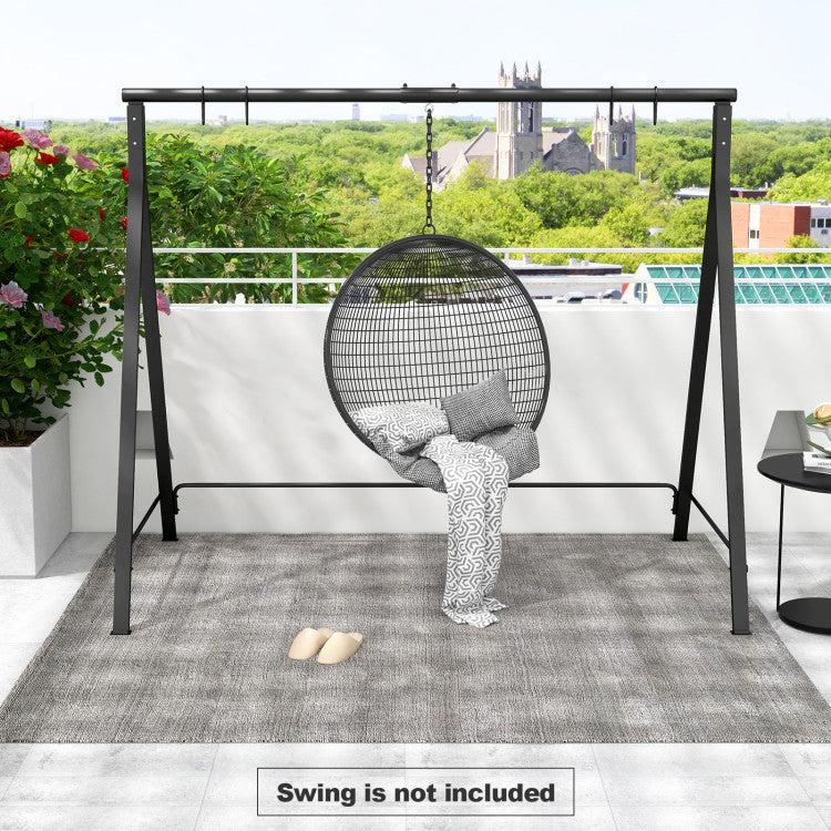 Hivvago Black Metal Swing Stand A-Frame for Patio Hammock Outdoor Garden Porch Base