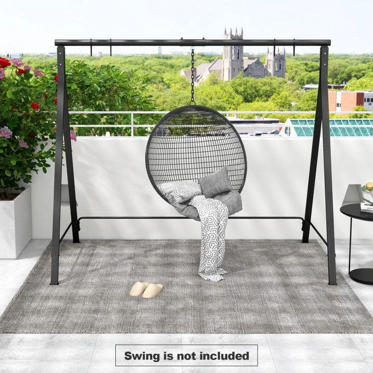 Hivvago Black Metal Swing Stand A-Frame for Patio Hammock Outdoor Garden Porch Base 2