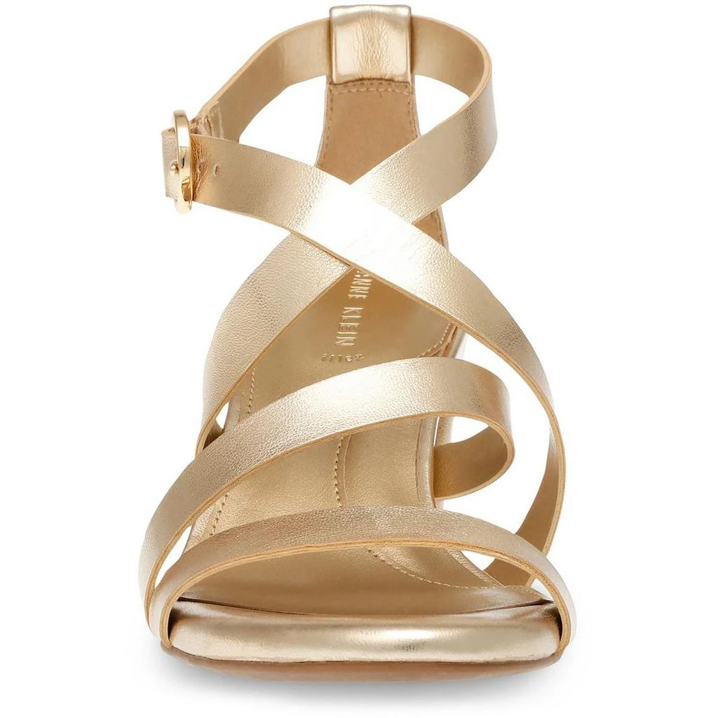 Anne Klein Rowen Womens Faux Leather Buckle Strappy Sandals 3