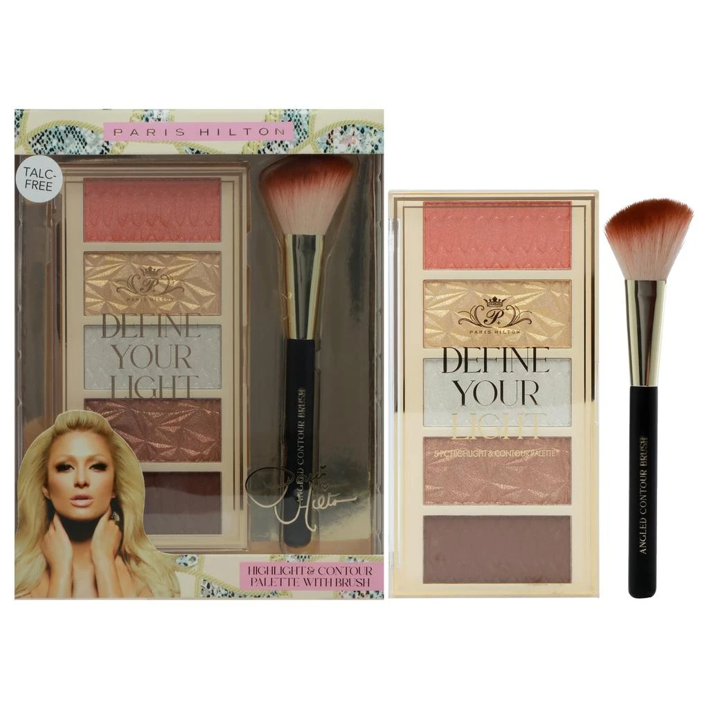 Paris Hilton Cosmetics Define Your Light Set by  for Women - 6 Pc 2 x 0.17oz Highlighter, 0.17oz Bronzer, 0.17oz Contour, 0.17oz Blush, Angled Contour Brush 1
