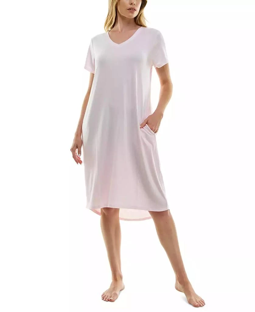 Roudelain Women's Short-Sleeve V-Neck Sleep Dress 4