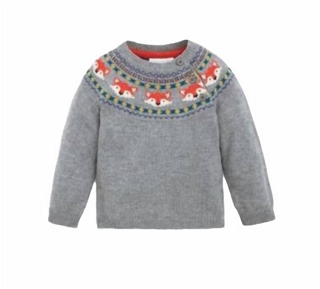 JoJo Maman Bébé Boy's Fox Fair Isle Jumper Coat