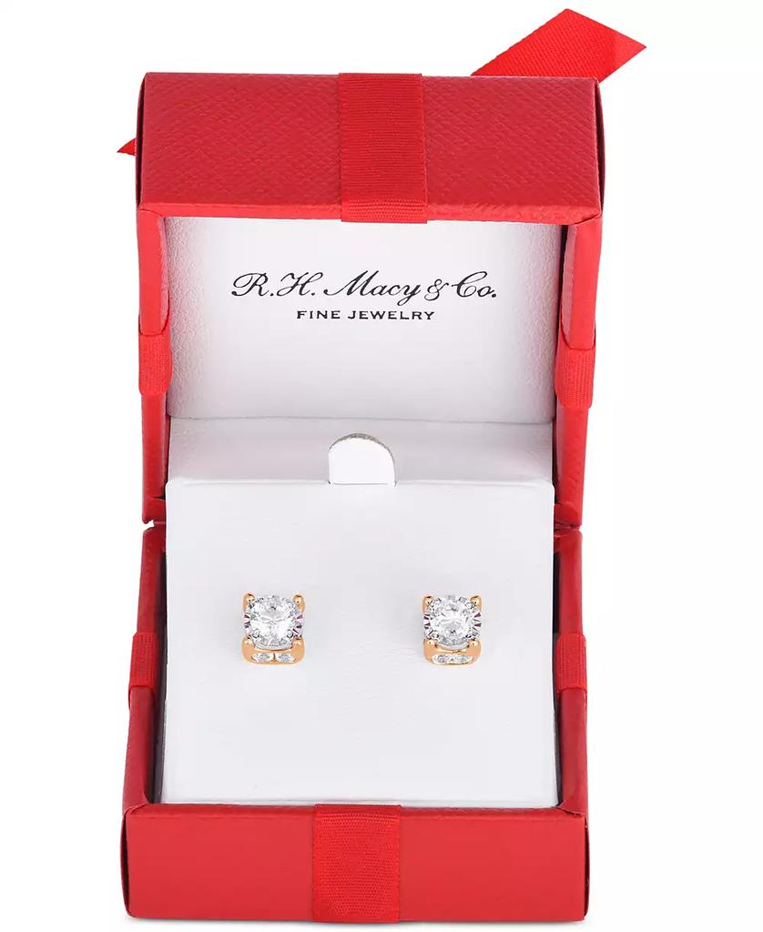 TruMiracle Diamond Stud Earrings (2 ct. t.w.) in 14k White, Yellow or Rose Gold