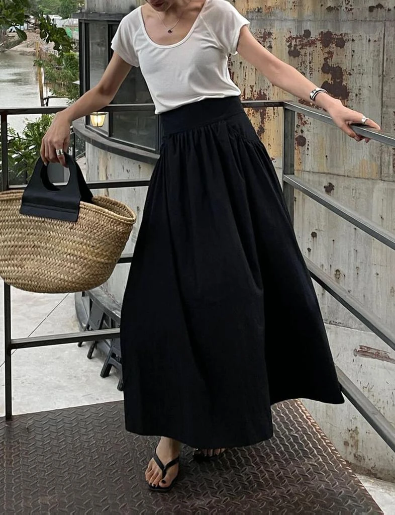 Pixie Market Black Poplin Skirt 6