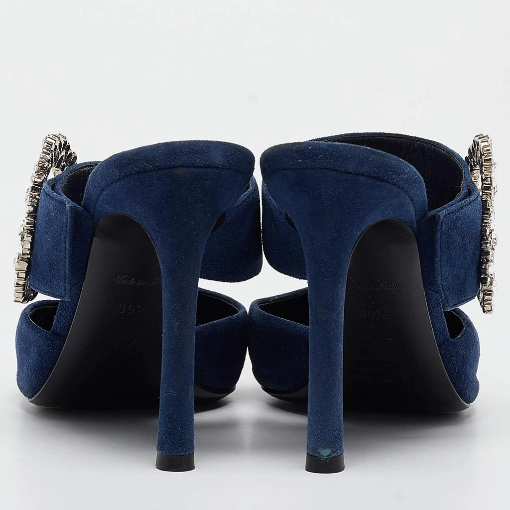 Louis Vuitton Louis Vuitton Navy Blue Suede Madeleine Mules Size 39.5 5