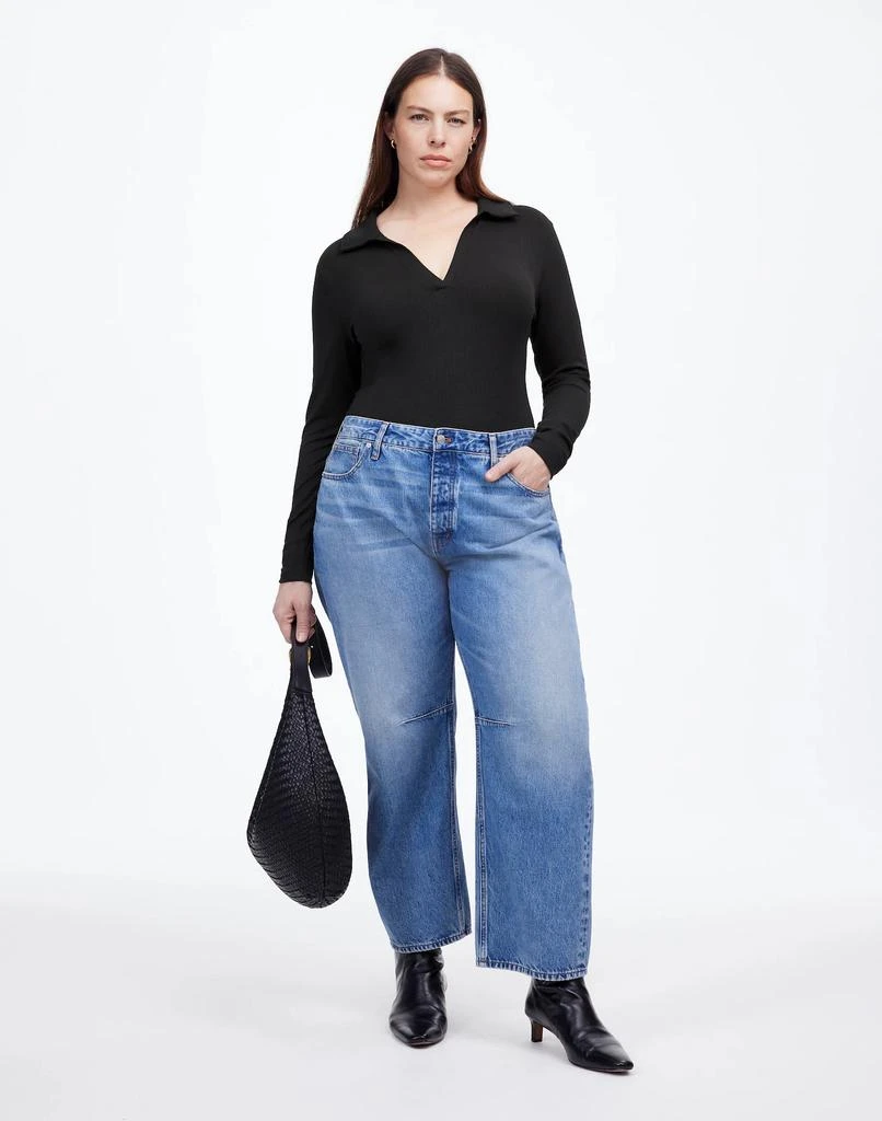 Madewell Drapey Rib Long-Sleeve Polo Top 5