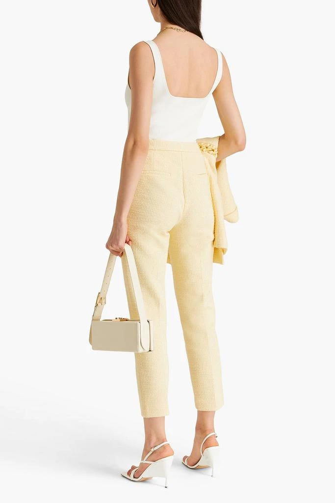 REBECCA VALLANCE Claire bouclé-tweed tapered pants 3