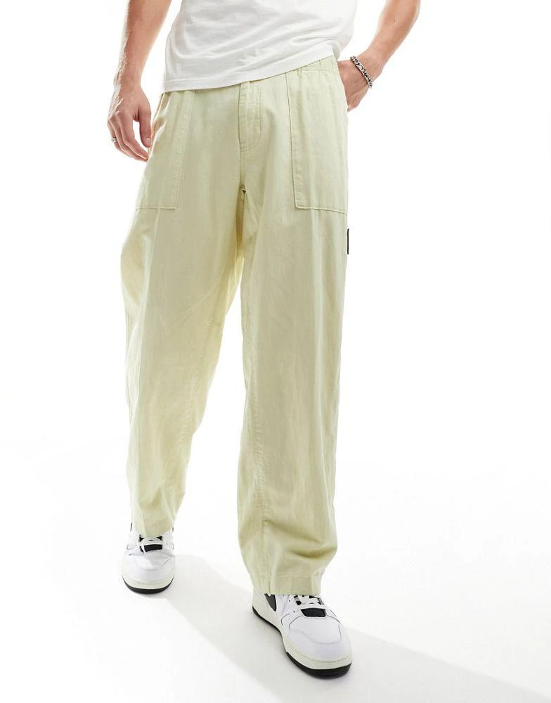 Calvin Klein Calvin Klein Jeans linen trousers in green 4
