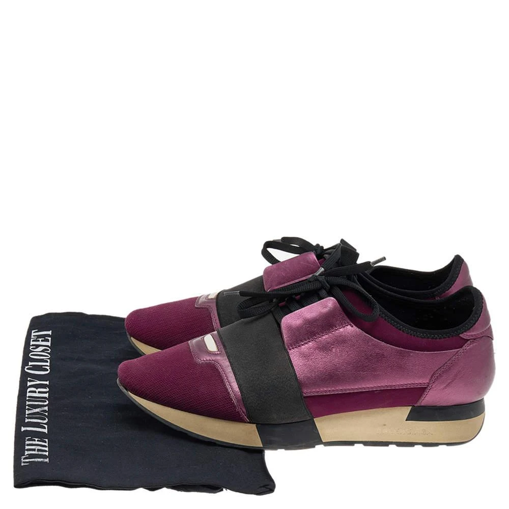 Balenciaga Balenciaga Purple/Black Neoprene And Leather Race Runner Sneakers Size 39 8