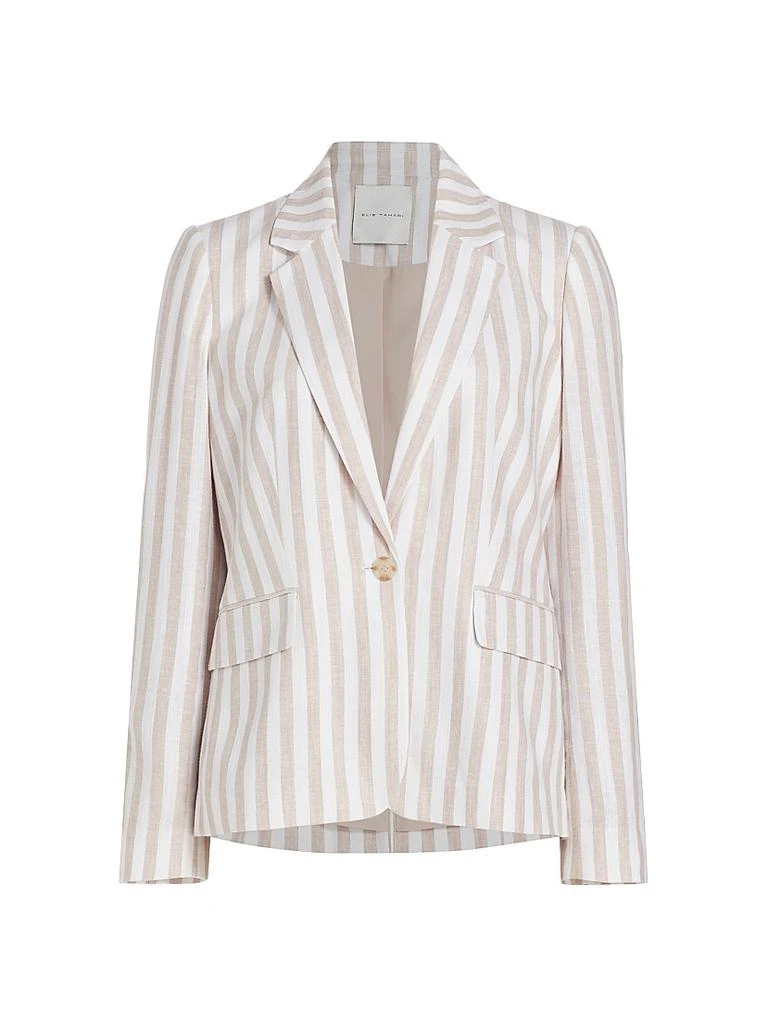 Tahari Helena Striped Linen-Blend Blazer 1