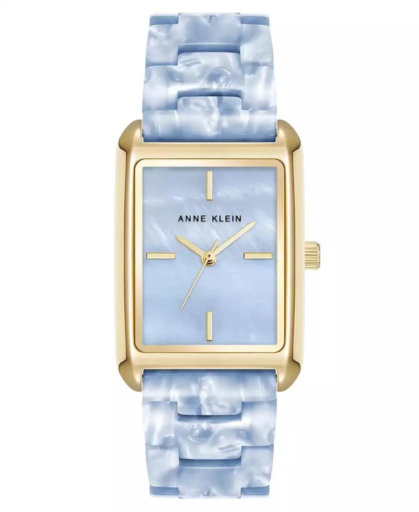 Anne Klein Women
s Quartz Delicate Rectangular Light Blue Acetate Bracelet Watch