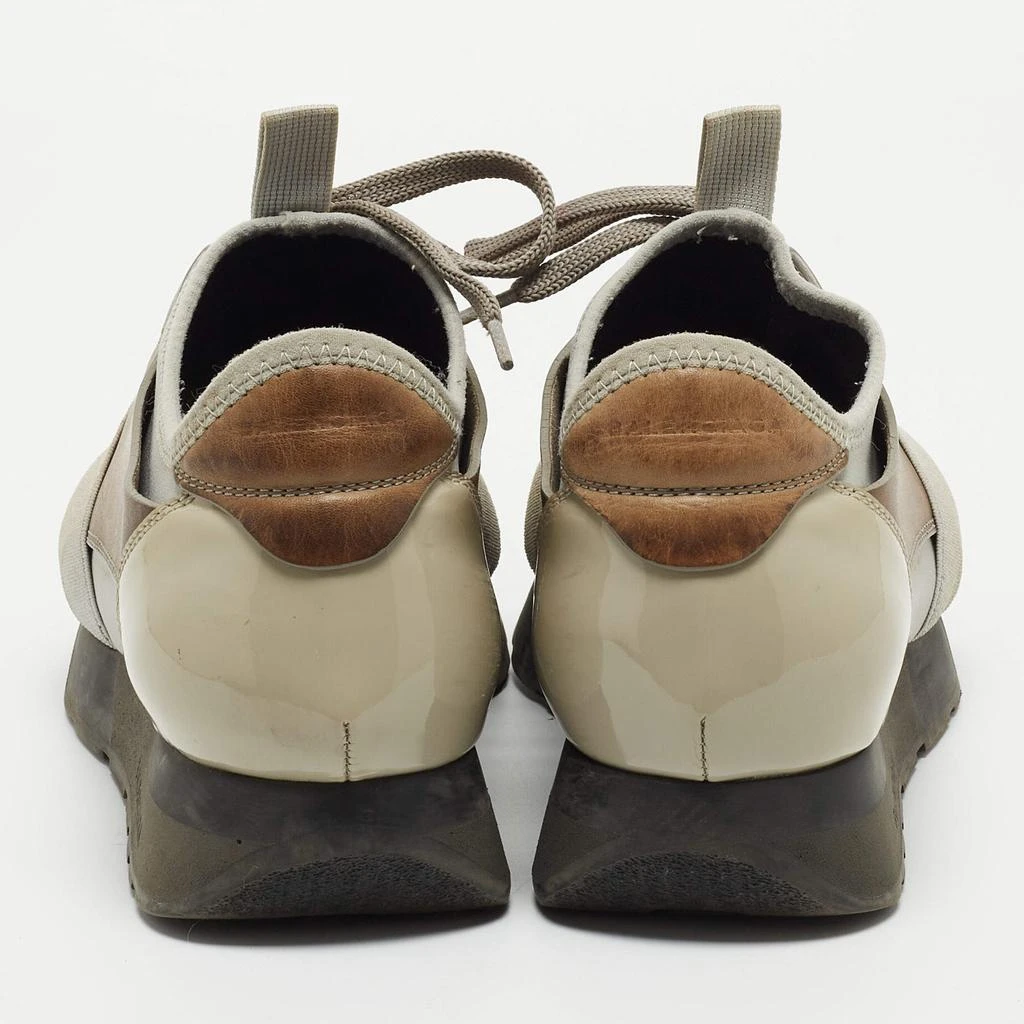 Balenciaga Balenciaga Grey/Brown Leather and Mesh Race Runner Sneakers Size 37 5