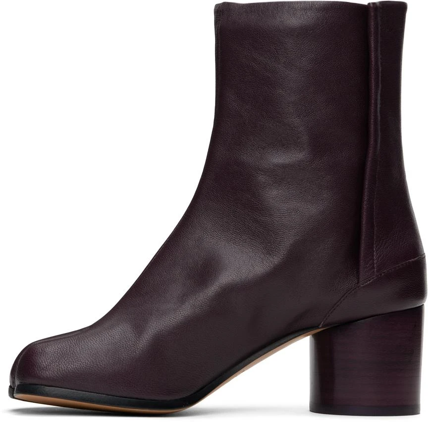 MAISON MARGIELA Burgundy Tabi Ankle Boots 3