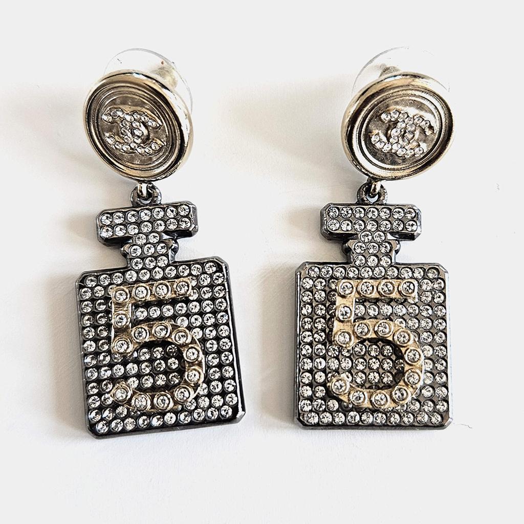 Chanel Chanel Crystal Embellished 21A No 5 Bottle Earrings