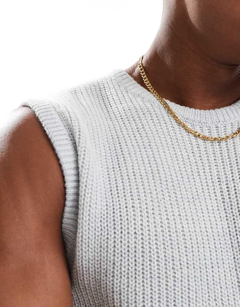 Brave Soul Brave Soul knitted crew neck vest in ecru marl