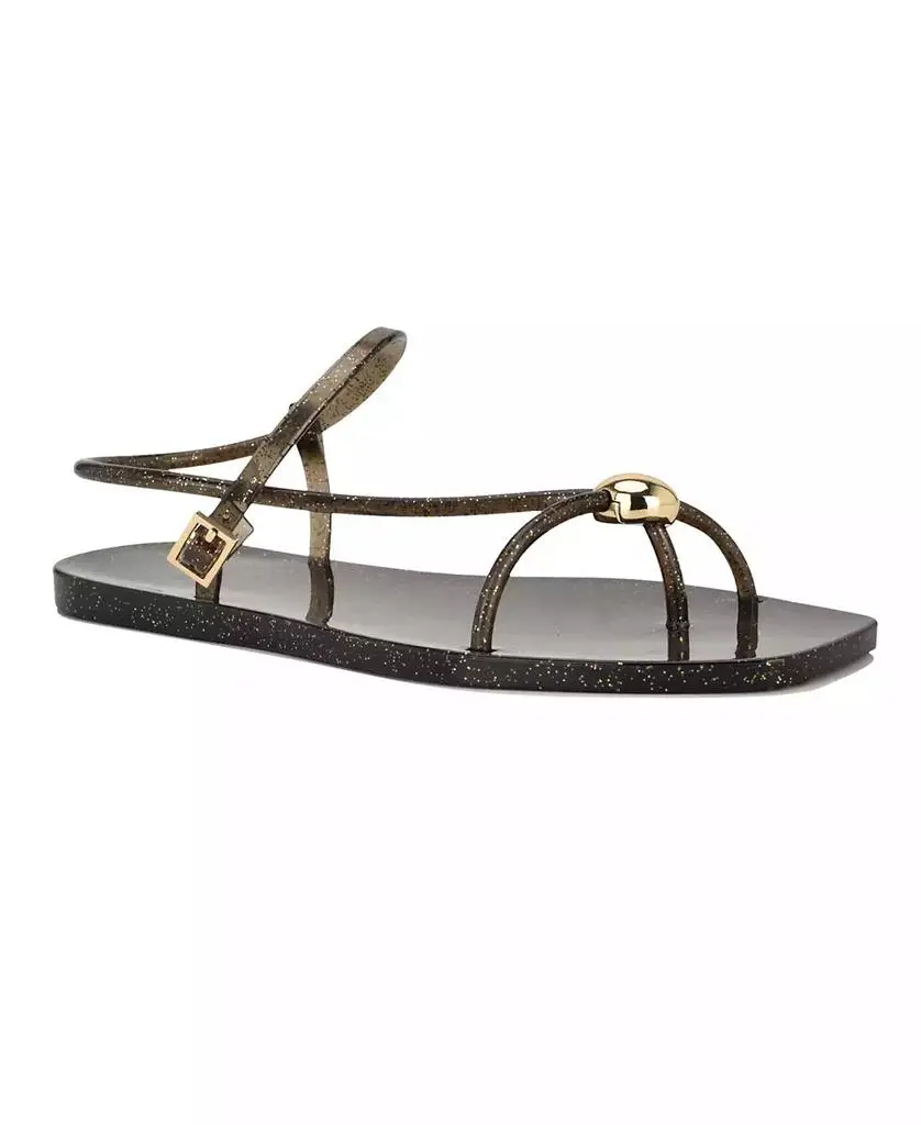 Nine West Women's Shells Jelly Ornamented Strappy Flat Sandals