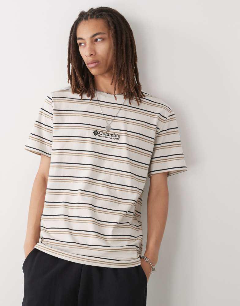 Columbia Columbia Somer Slope II striped  t-shirt in brown