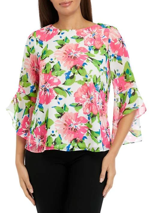 Kasper Petite Ruffle Sleeve Blouse 1