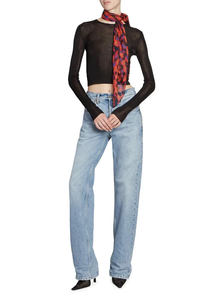 Yves Saint Laurent Square Scarf In Floral Silk Muslin 3