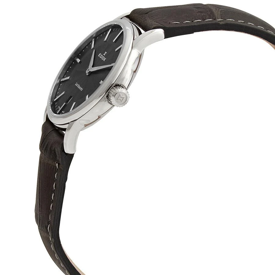 Edox Les Bemonts Black Dial Black Leather Ladies Watch 57001 3 GIN 2