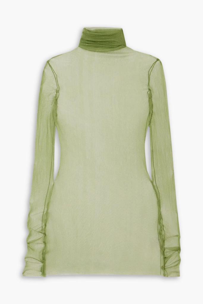 CORTANA Cisne silk-tulle turtleneck top