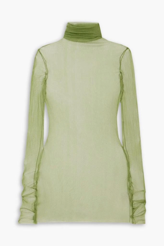 CORTANA Cisne silk-tulle turtleneck top 1