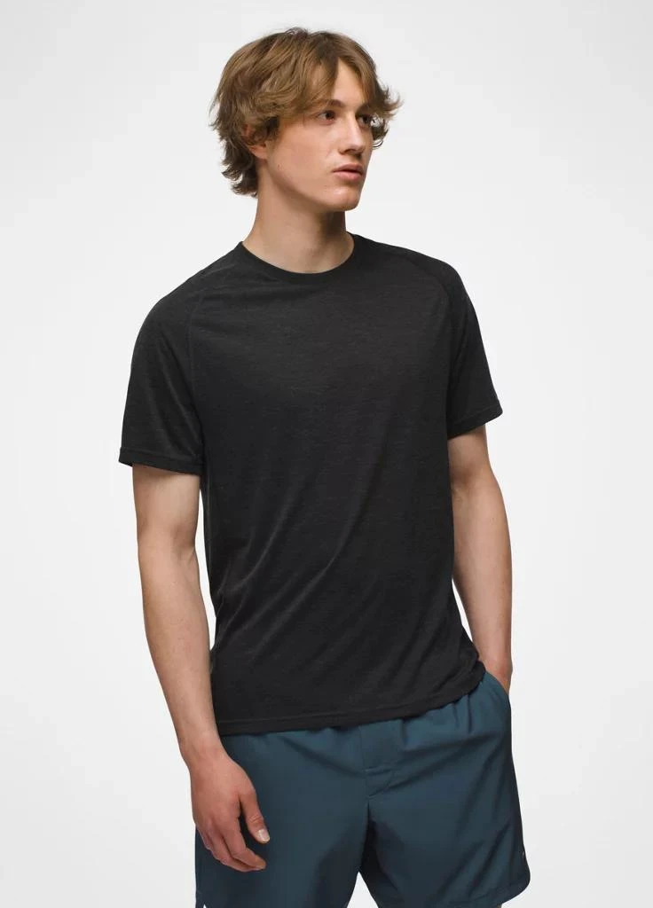 Prana Mens prAna Mission Trails Short Sleeve Tee - Black Heather 1