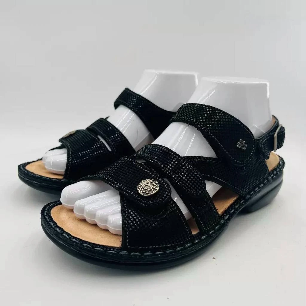 Finn Comfort Women's Soft Gomera Sandals In Black Points 82562-212099 2