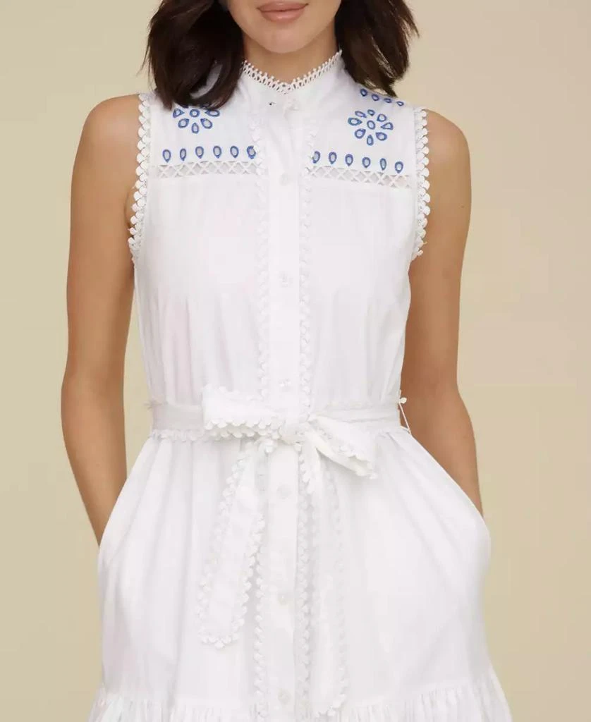 Avec Les Filles Women's Cotton Sleeveless Eyelet Maxi Dress 4