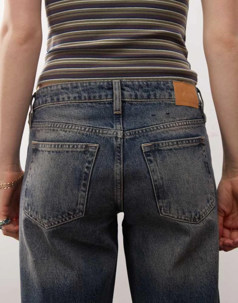 Monki Monki Imoo low waist wide leg jeans in vintage blue wash 4