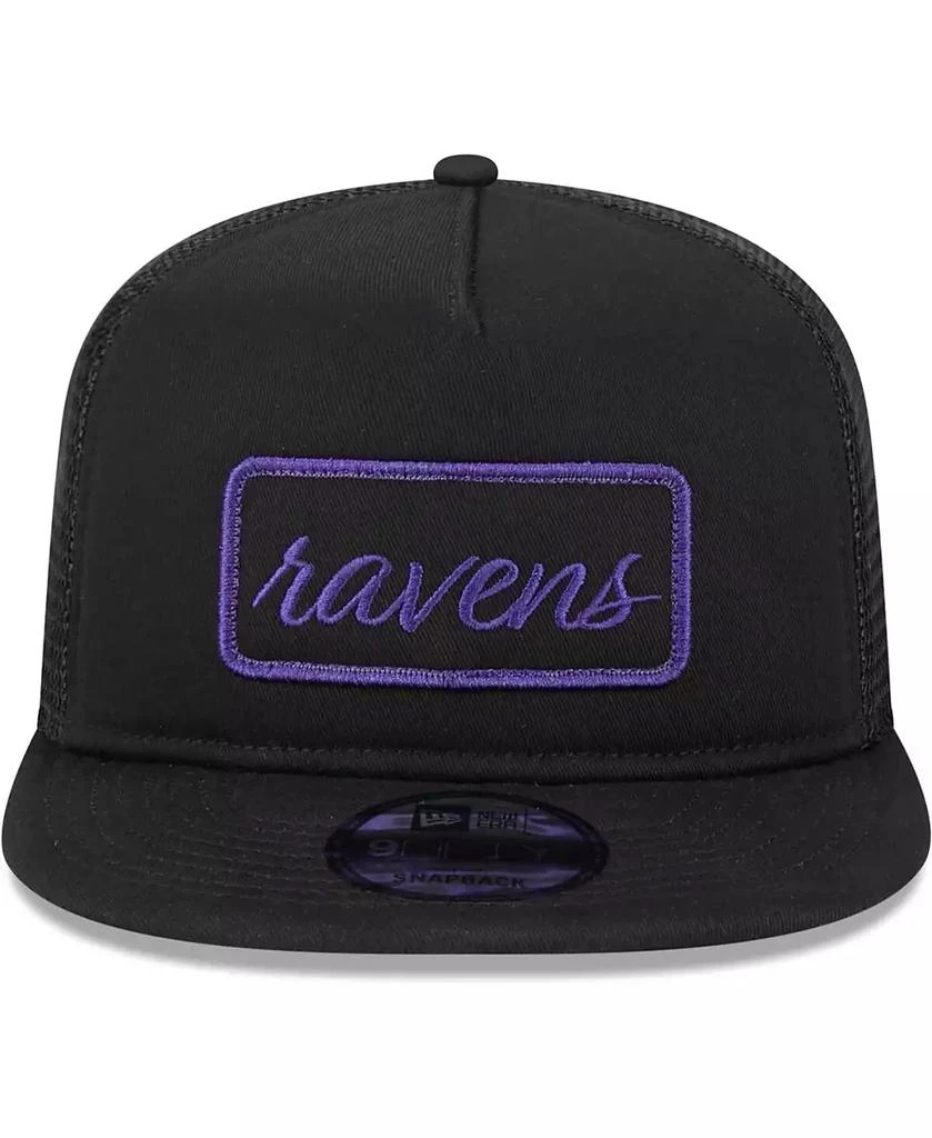 New Era Men's Black Baltimore Ravens Forum Trucker 9FIFTY Snapback Hat 2