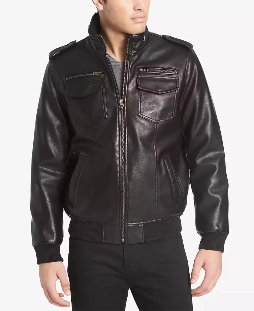Levi's Men's Sherpa Lined Faux Leather Aviator Bomber 6