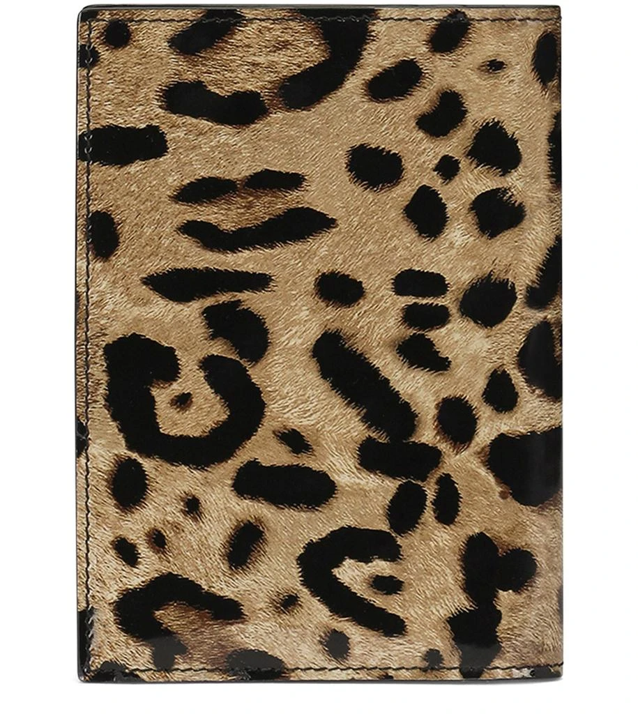 Dolce & Gabbana Polished calfskin passport holder with leopard print 4
