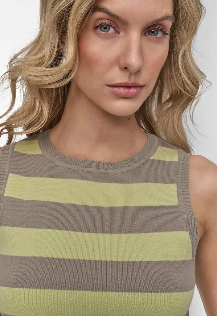 DKNY CROP STRIPE SLEEVELESS CREW NECK TANK 4