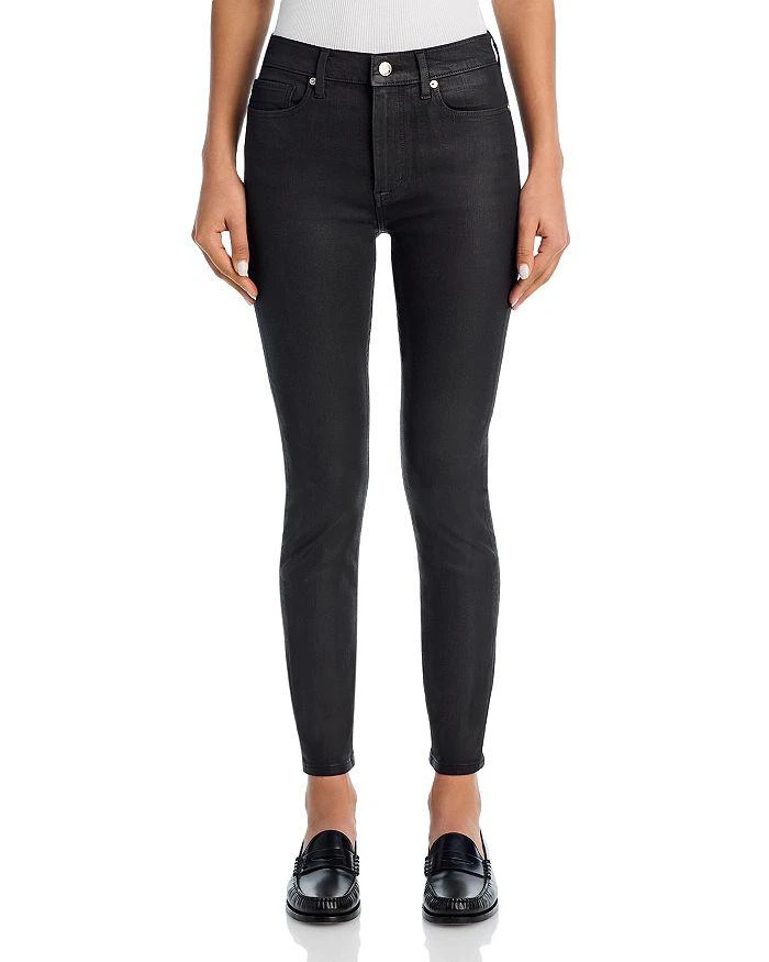 FRAME x Alix Earle The Alix High Rise Skinny Jeans in Black Coat 7