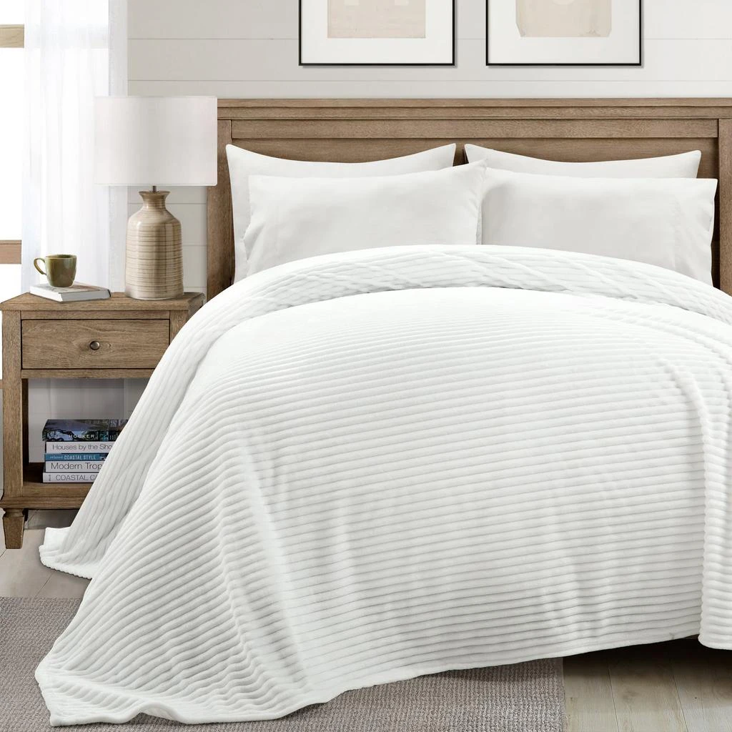 Lush Decor Super Cozy Ultra Soft Ribbed Faux Fur Oversized Blanket/Bedspread 7