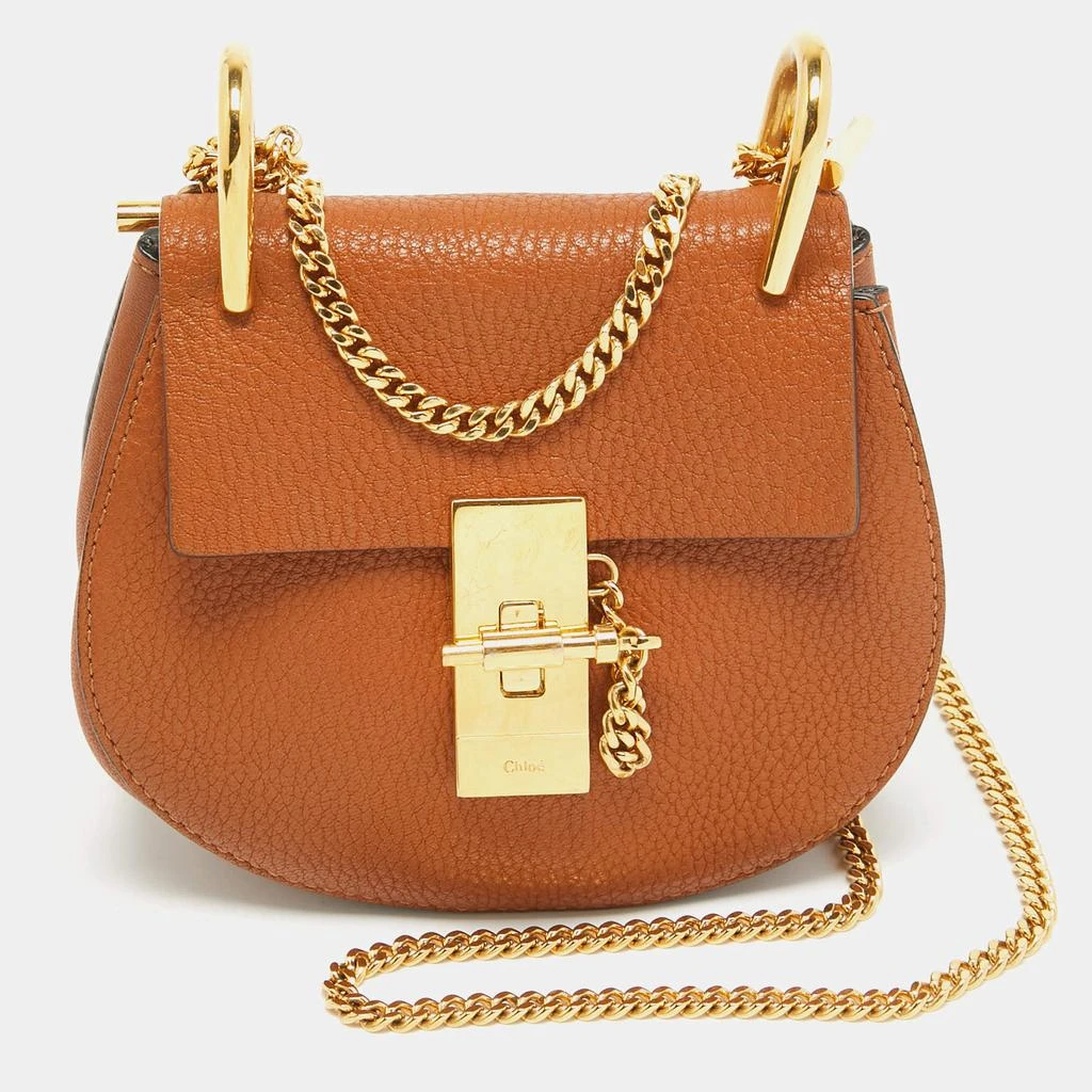 Chloé Chloe Brown Leather Mini Drew Shoulder Bag 1