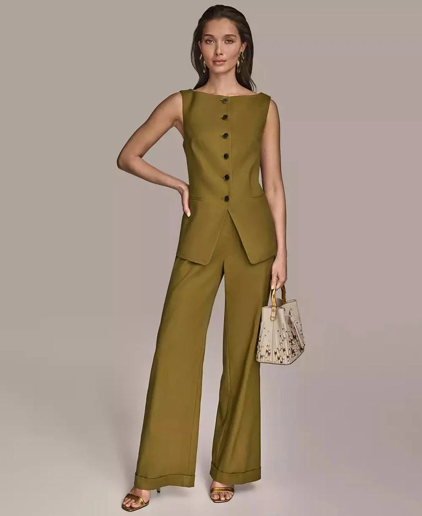 Donna Karan Women's Linen-Blend Vest, Regular & Petite 5