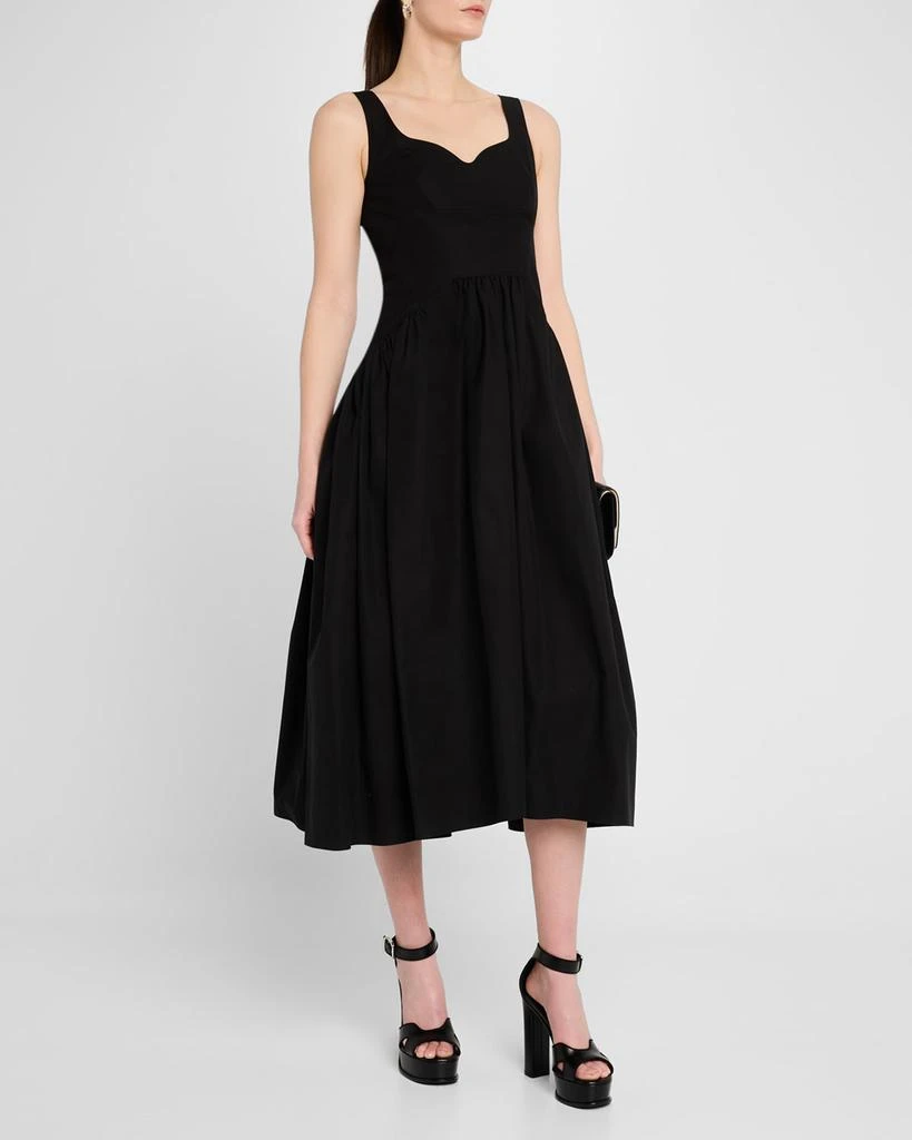 McQueen Sweetheart Sleeveless Fit-&-Flare Midi Dress 2