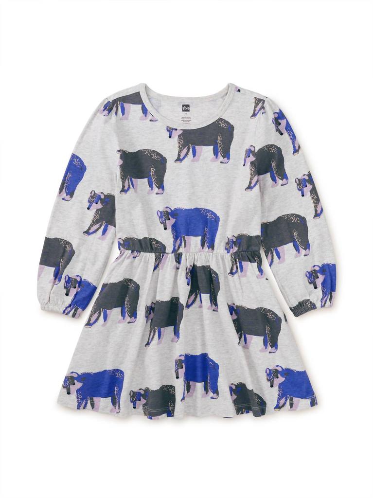 Tea Collection Tea Collection - Girl's Blouson Sleeve Pocket Dress Bushy Bear