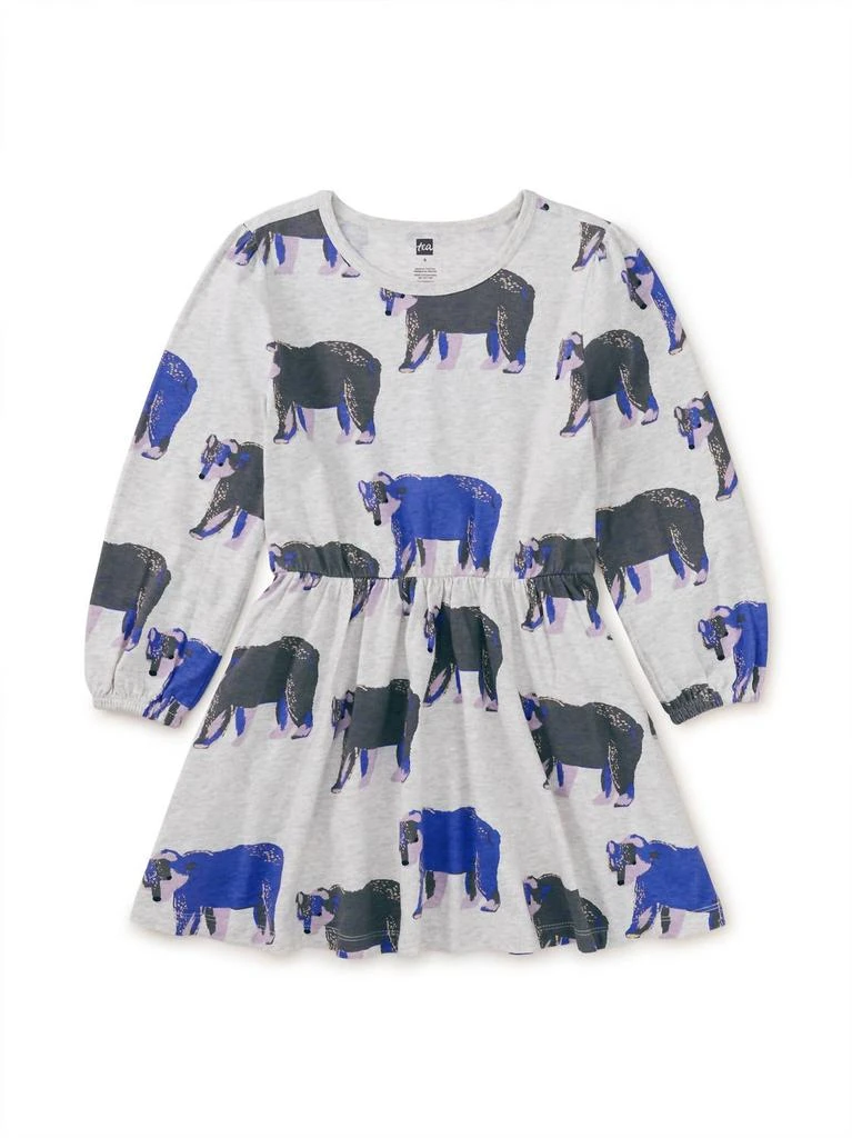 Tea Collection Tea Collection - Girl
s Blouson Sleeve Pocket Dress Bushy Bear 1