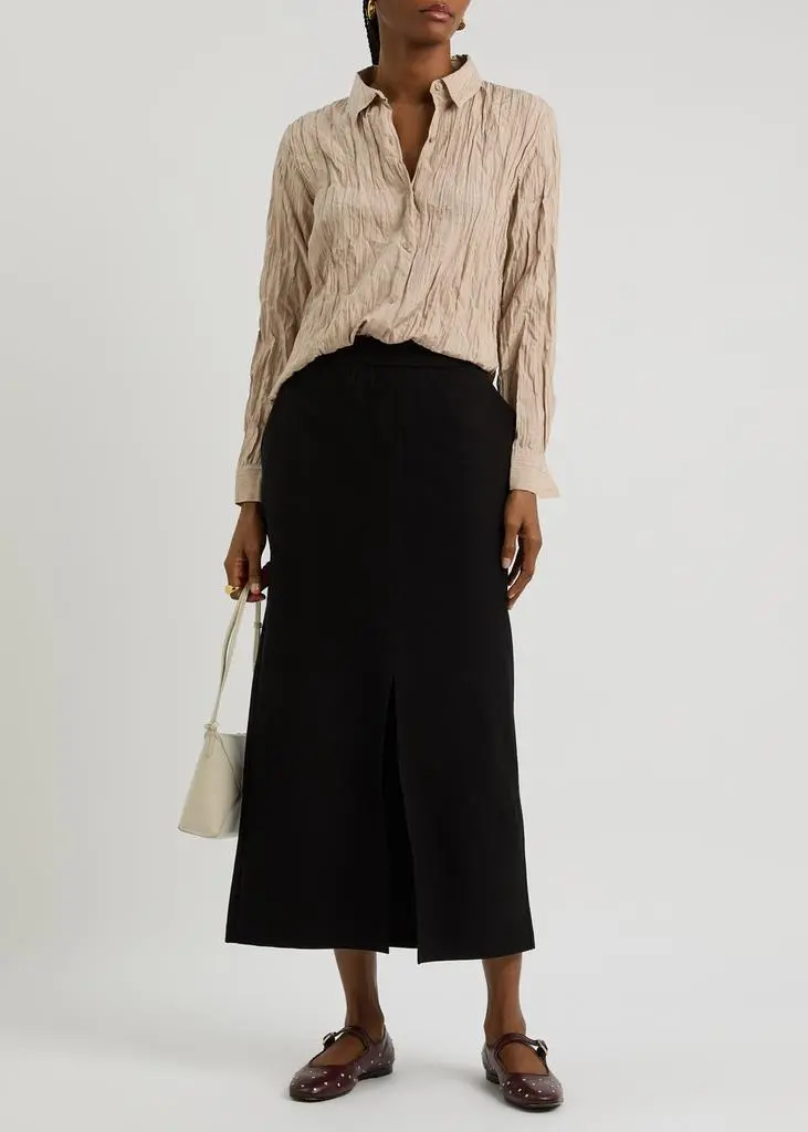 Eileen Fisher Crinkled plissé silk shirt 4