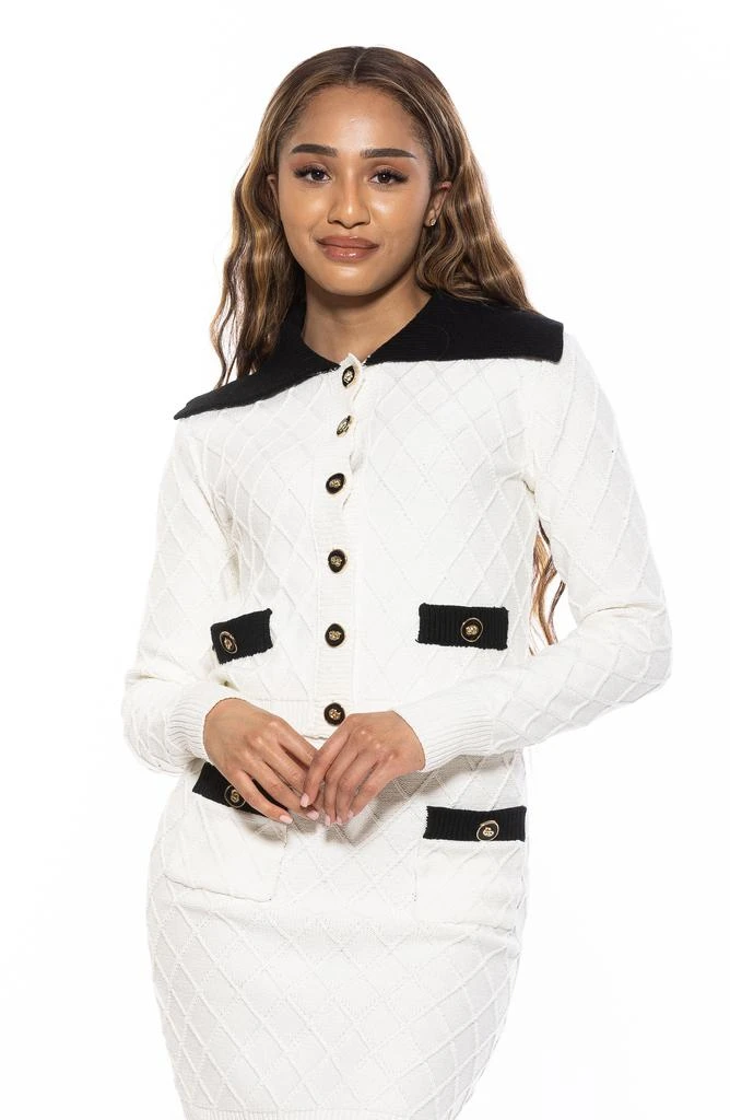 ALEXIA ADMOR Pattern Cardigan 5