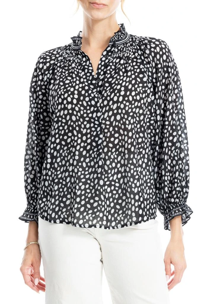 Max Studio Ruffle Collar Puff Shoulder Top 6