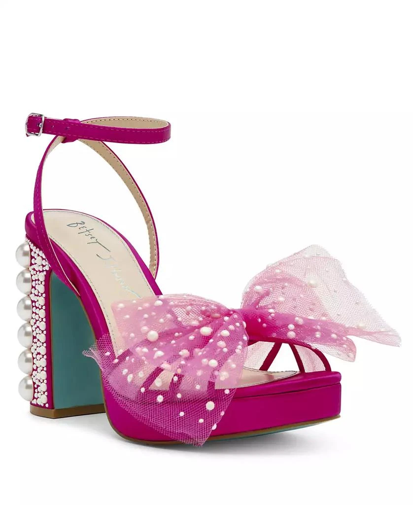 Betsey Johnson Women's Lulu Mesh Bow Block Heel Dress Sandals - Shoes -  Free Shipping - BeyondStyle