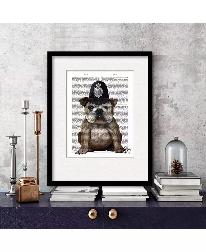 Courtside Market Bulldog Policeman 16" x 20" Framed and Matted Art 2