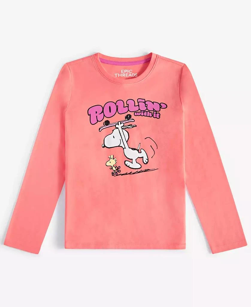 Epic Threads Little & Big Girls Rollin' With It Snoopy & Woodstock Graphic Long-Sleeve T-Shirt, Exclusively at Macy's 1