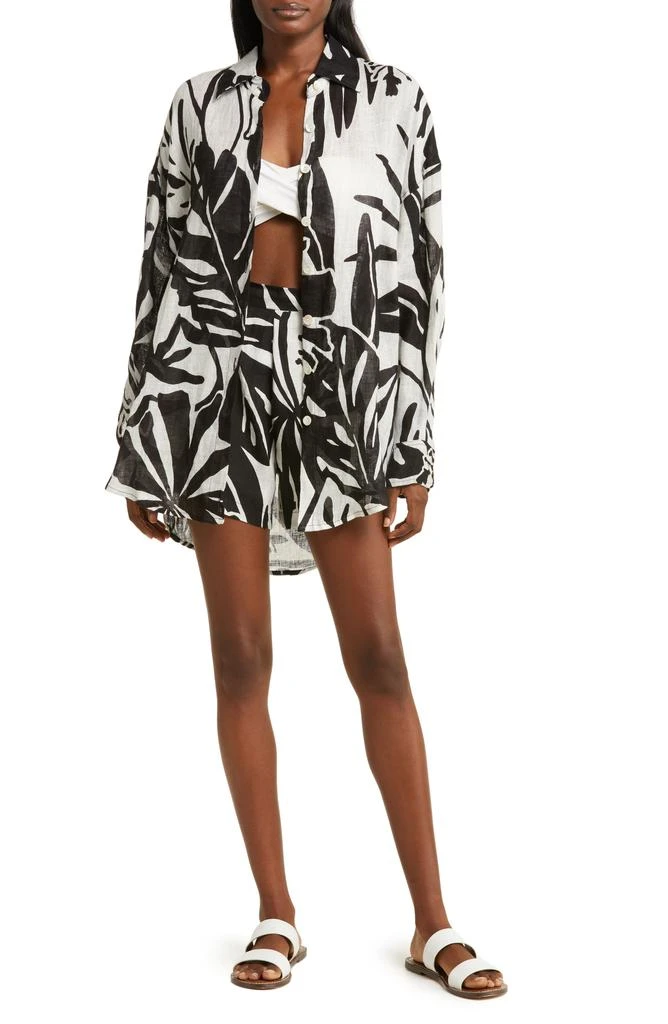 Vitamin A The Getaway Linen Cover-Up Shorts 7