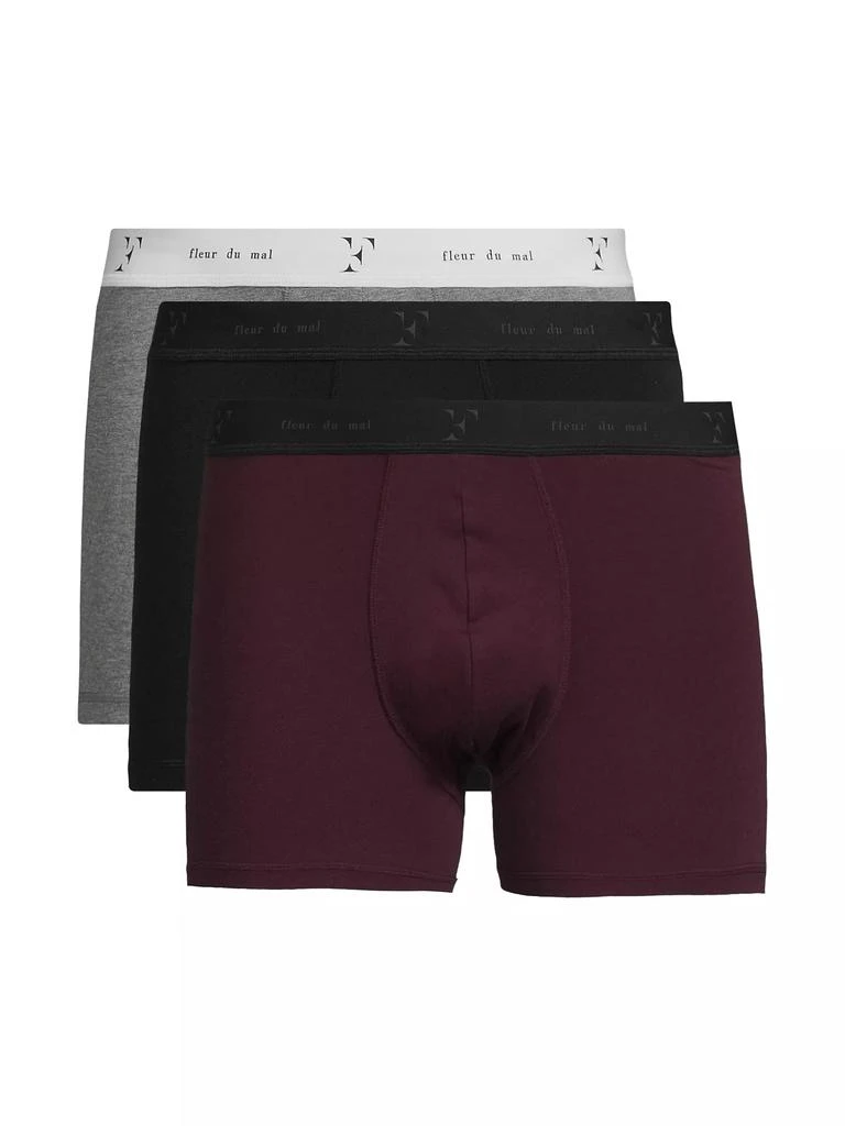 Fleur du Mal Three-Pack Logo Stretch-Cotton Boxer Set 1