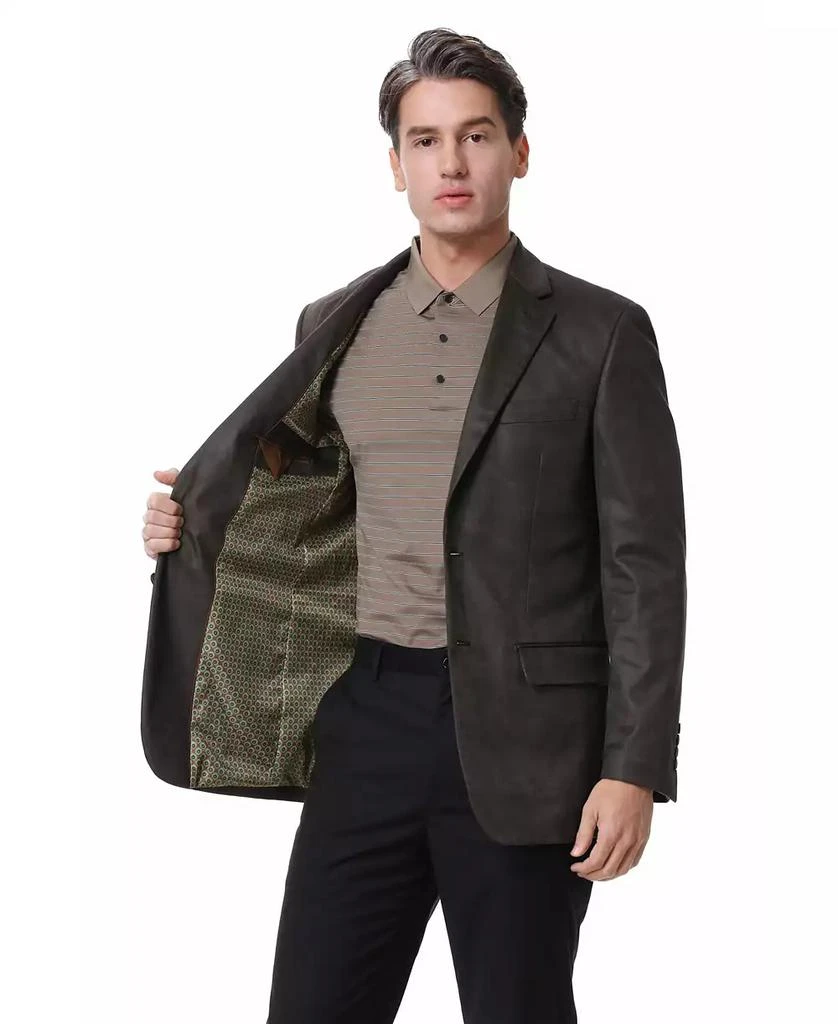 Daniel Hechter Mens Dark Brown Microsuede two button Sport Coat 2